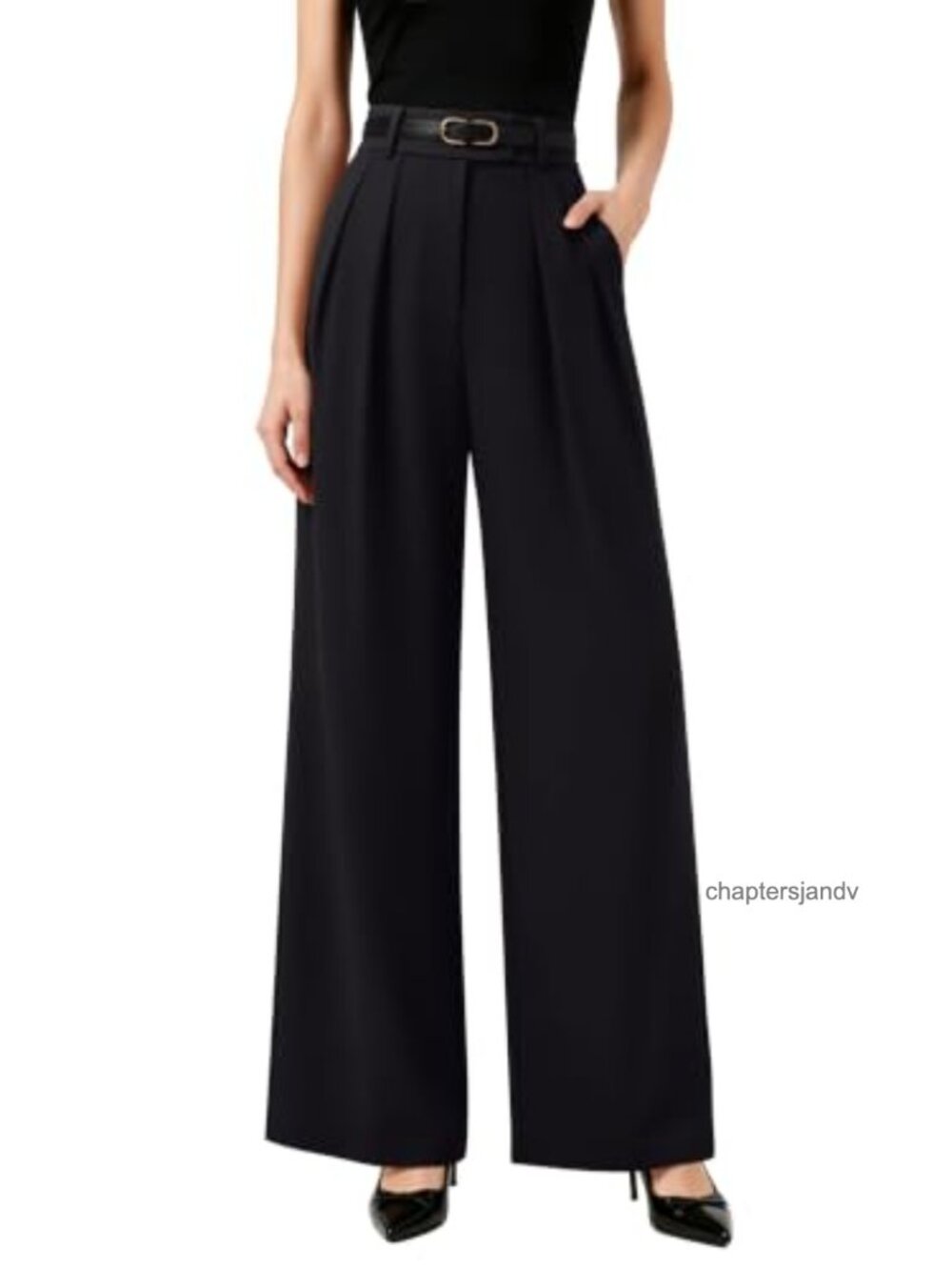 Wide Leg Work Dress Pants Business Casual High Waisted Trousers